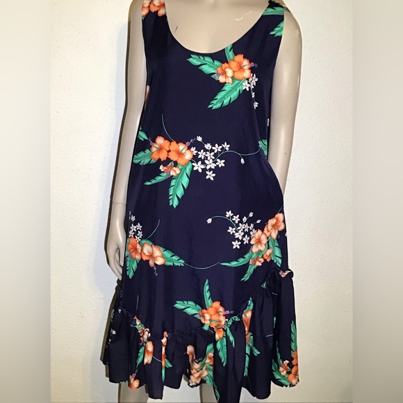 Vintage 60's 70's Rainbow Paradise Hawaii floral summer sun dress small - Picture 1 of 8